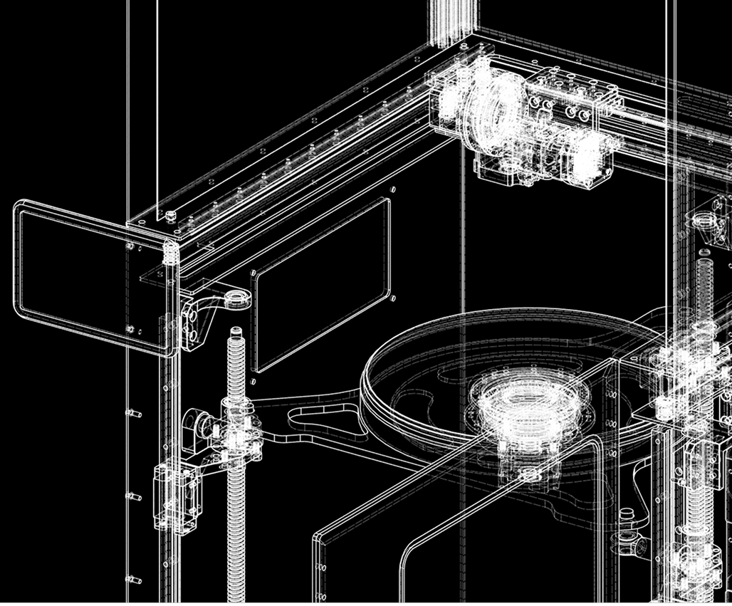 Multi-axis 3D printer schematic layout blueprint